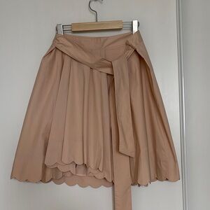Club Monaco Blush Pink A-Line Skirt with Scallop Hem